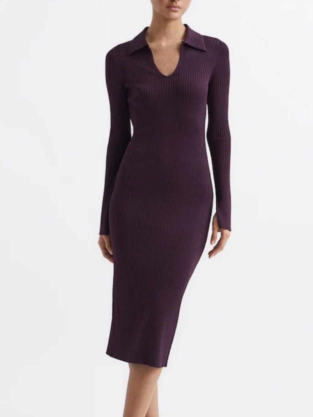 Reiss Ronnie Collared Knitted Dress